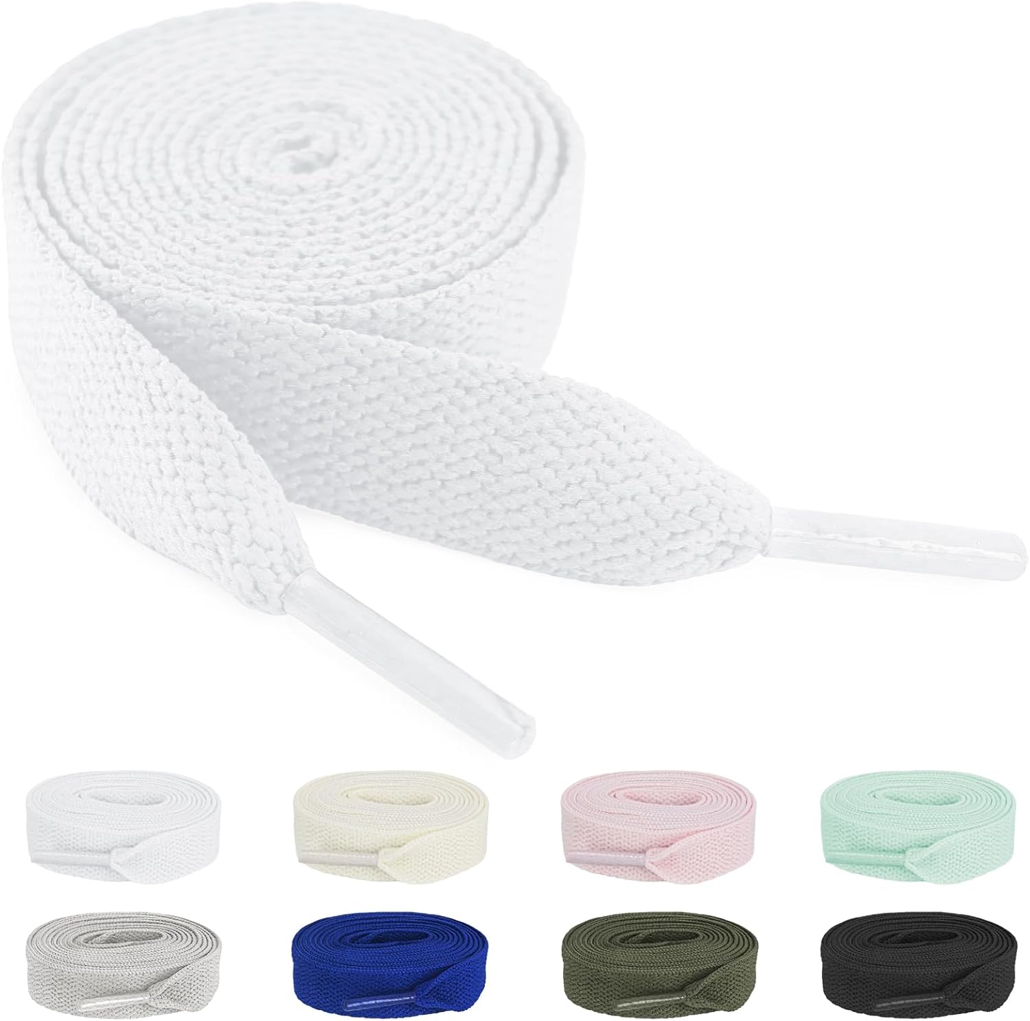 Lace Replacement Flat - 15mm Wide Flat Non-Stretch Shoelaces for