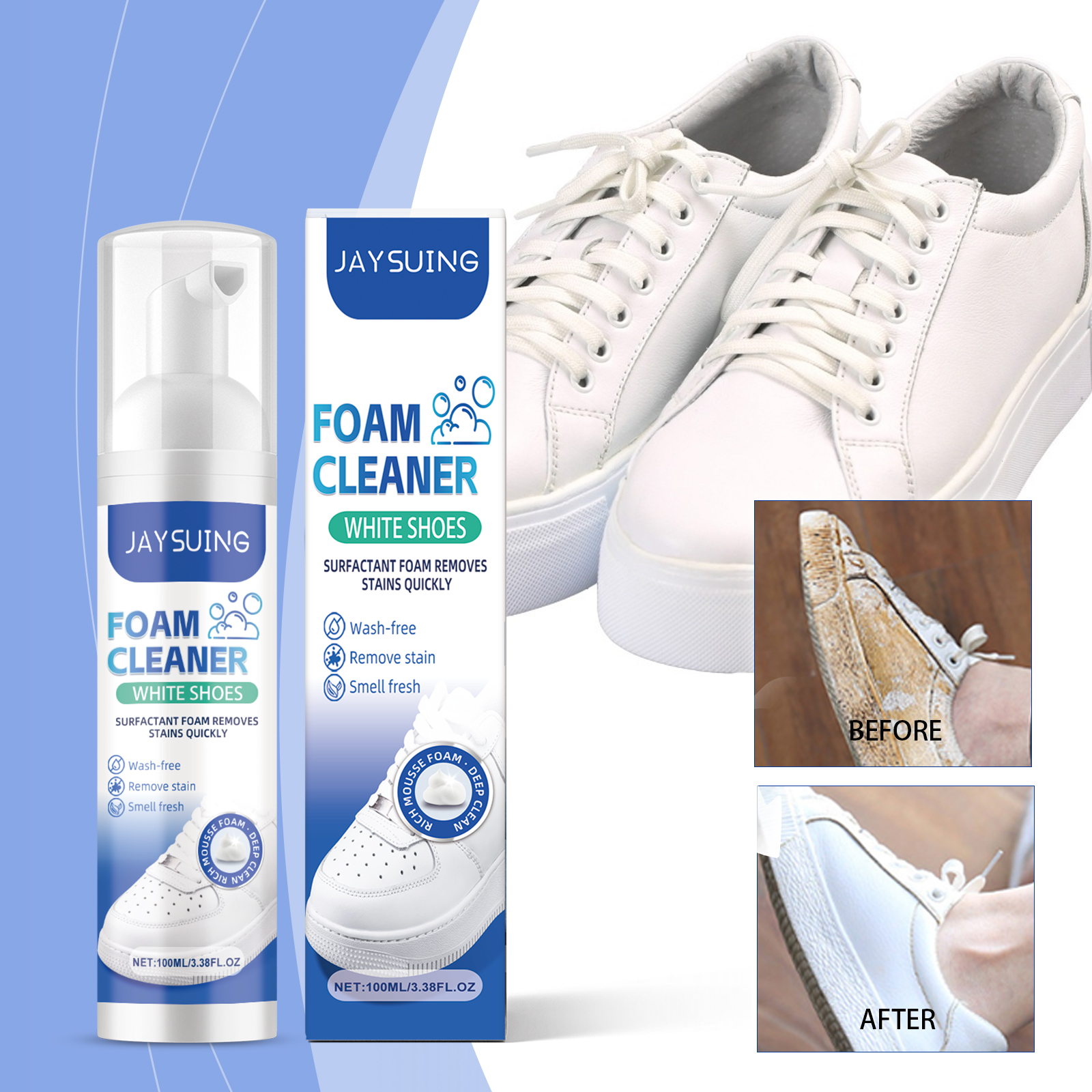 Sneaker Care Cleaner - White Shoes Foam Cleaner No Rinse