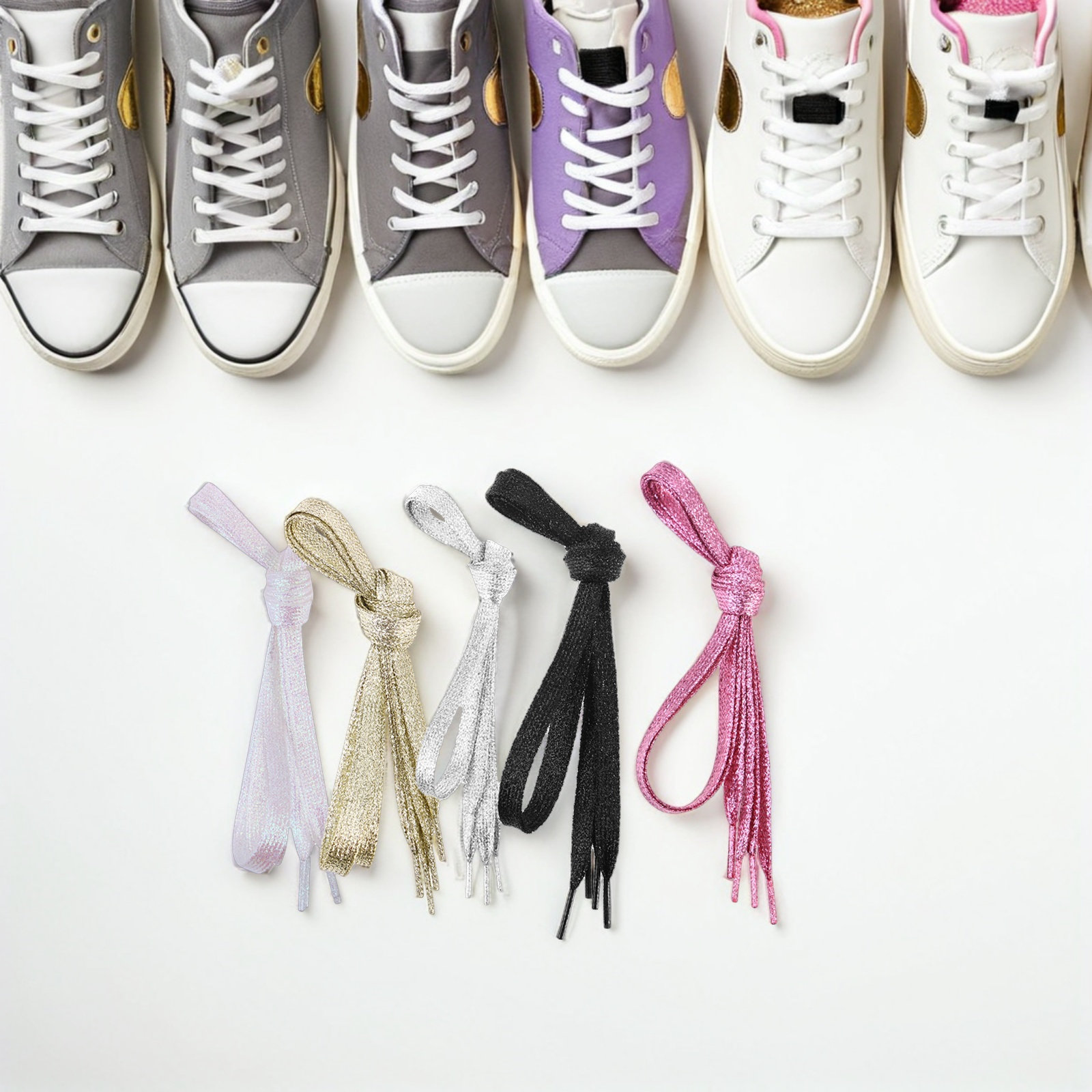 5Pcs Metallic Glitter Shoelace – обзор и цена Lace Replacement Flat